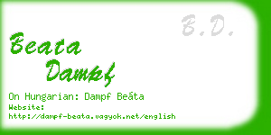 beata dampf business card
